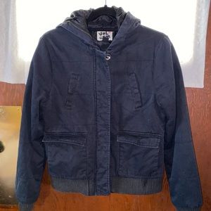 Volcom bomber ski zipper button up jacket black L